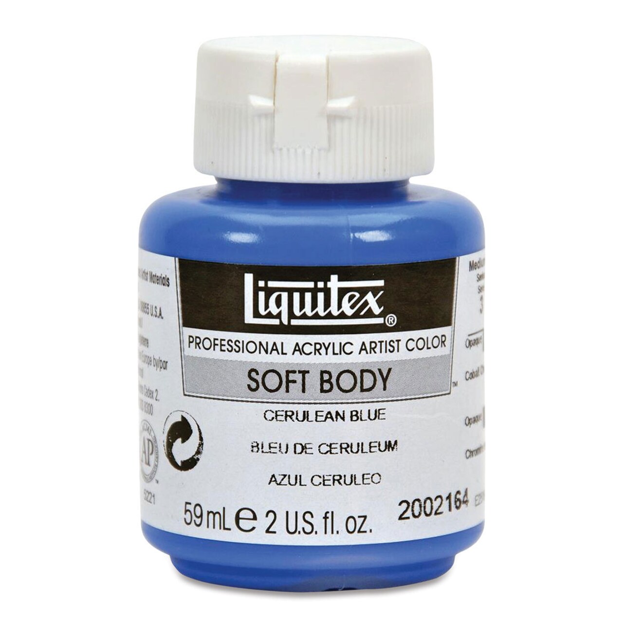 Liquitex Soft Body Artist Acrylics - Cerulean Blue, 59 ml bottle